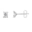 Classic Four Prong Diamond Emerald Stud In 18k White Gold
