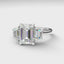 3.55 Emerald Titiana Three Stone with Trapeziods