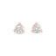 Classic Three Prong Diamond Round Stud In 18k Rose Gold