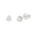 Classic Three Prong Diamond Round Stud In 18k White Gold