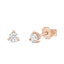 Classic Three Prong Diamond Round Stud In 18k Rose Gold