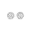 Mini Halo Round Diamond Studs In 18k White Gold