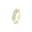 Emerald Diamond Half Eternity Ring In 18k Yellow Gold