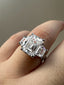 3.55 Emerald Titiana Three Stone with Trapeziods